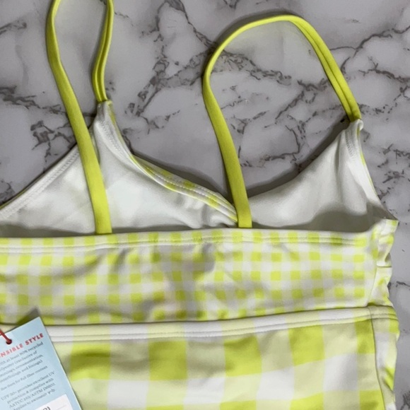 Cat & Jack Girls Gingham Check One-Piece Bathing Suit Swimsuit Size S - M - Picture 8 of 11